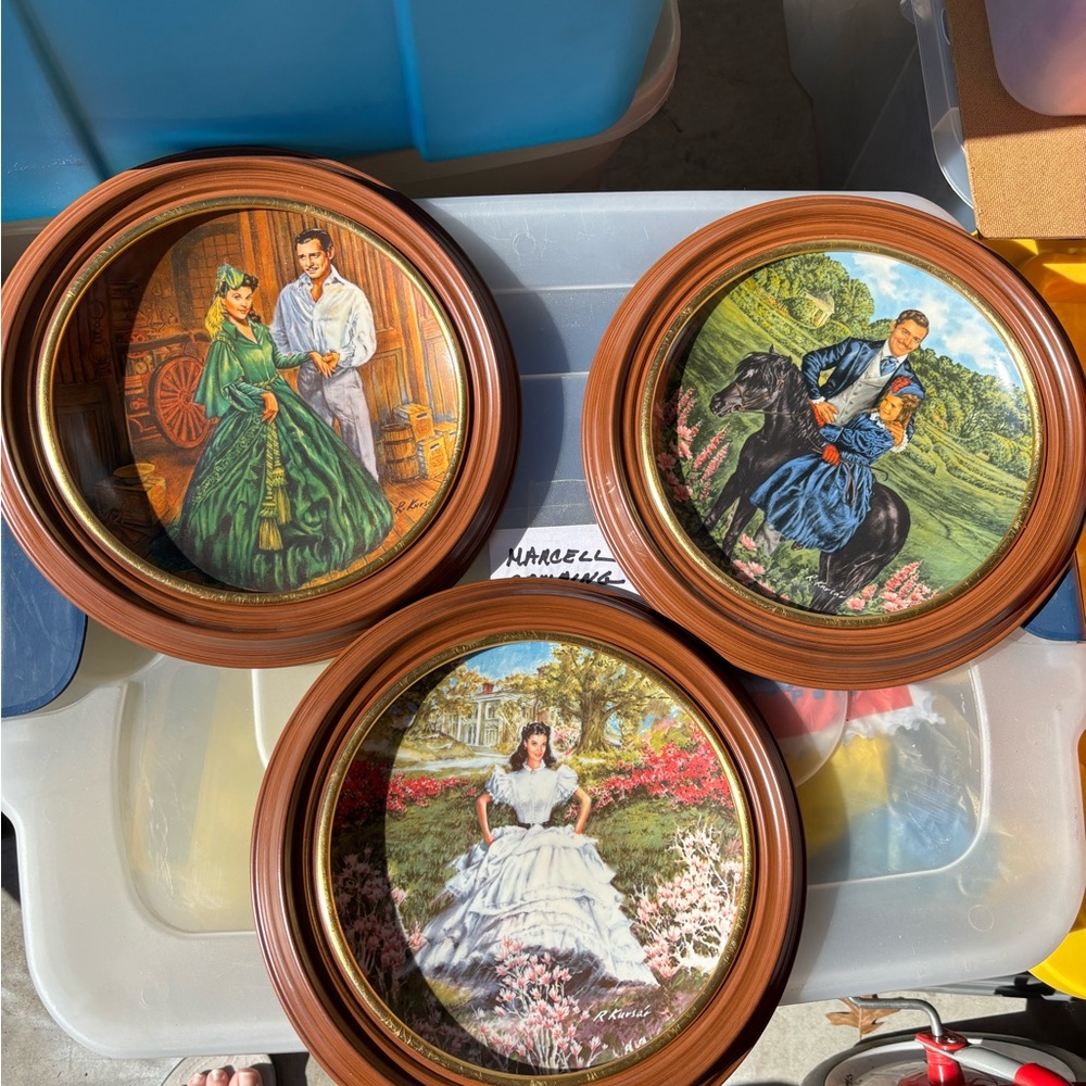 3 Gone with the Wind collector plates Scarlett Rhett and Bonnie Blue